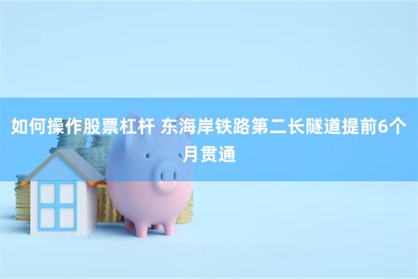 如何操作股票杠杆 东海岸铁路第二长隧道提前6个月贯通